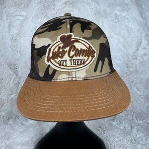 Luke Combs "Out There" Country Concert Tour Camo Trucker Snapback Hat Cap Tan